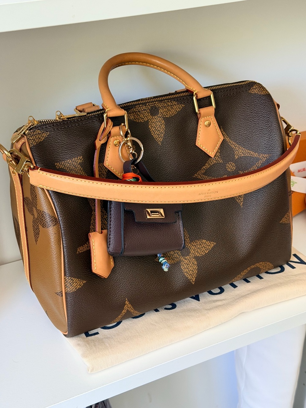 🌸SOLD🌸Louis Vuitton LIMITED EDITION Giant Reversed Monogram Speedy Bandouliere30